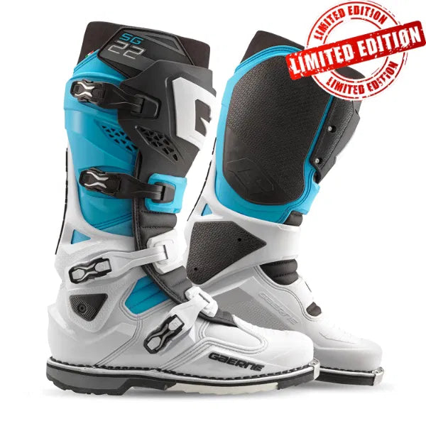 Gaerne SG.22 White/Black/Blue Limited Edition Motocross Boots