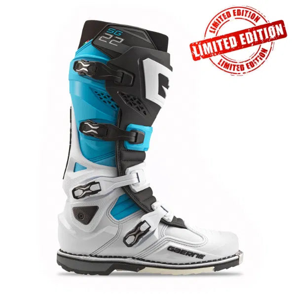 Gaerne SG.22 White/Black/Blue Limited Edition Motocross Boots
