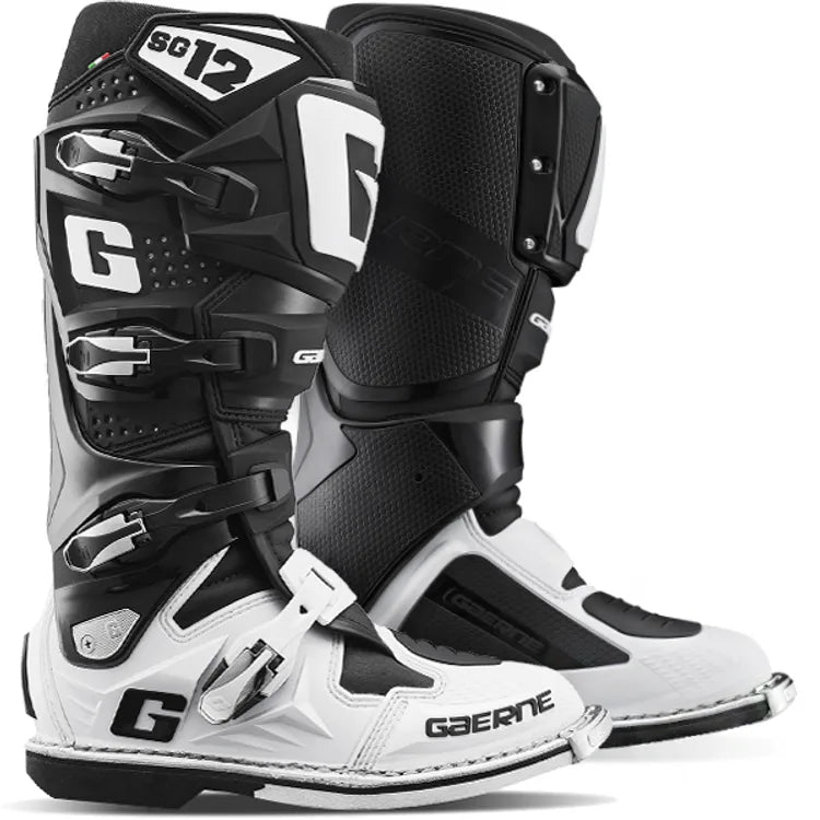 Gaerne SG12 Motocross Boots - White/Black - UK8/US9
