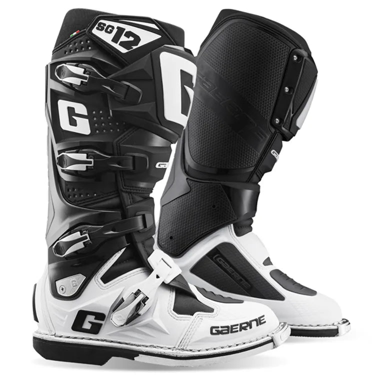 Gaerne SG12 Motocross Boots - White/Black - UK8/US9
