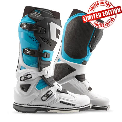 Gaerne SG.22 White/Black/Blue Limited Edition Motocross Boots