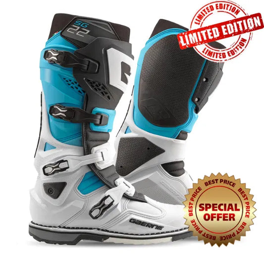 Gaerne SG.22 White/Black/Blue Limited Edition Motocross Boots