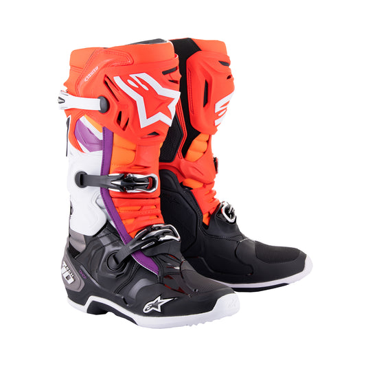 Alpinestars Tech 10 - Black Red Fluo Orange Fluo Wht Boots