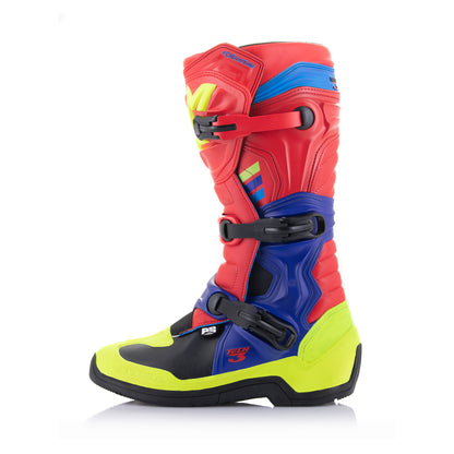 Alpinestars Tech 3 - Bright Red Dark Blue Yellow Fl Boots