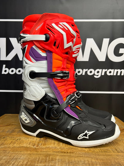 Alpinestars Tech 10 Motocross Boots Black Red Fluo Orange - Brand New! UK12