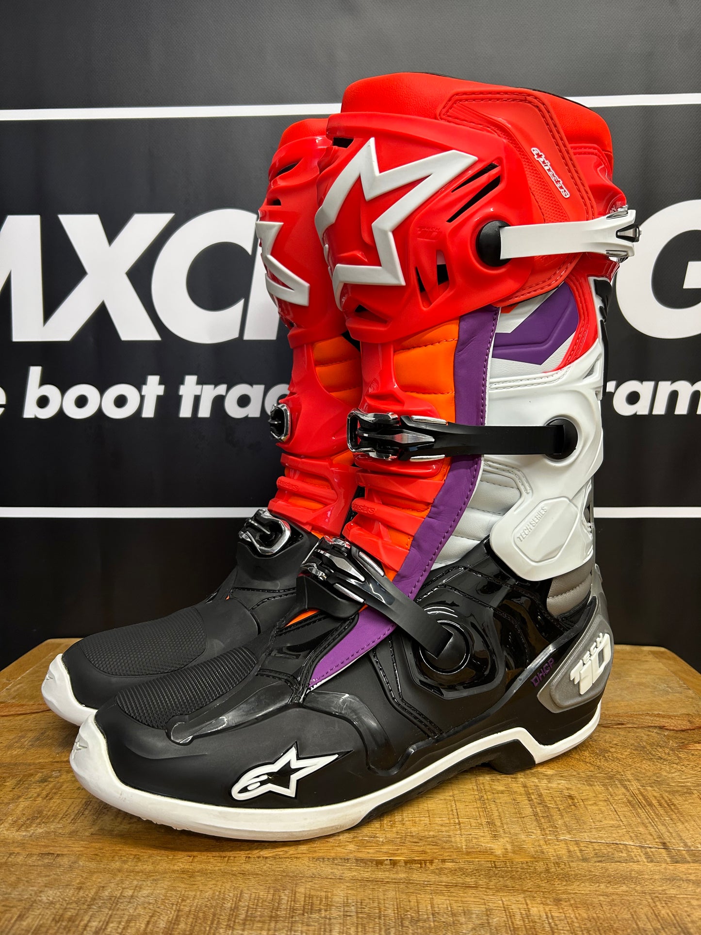 Alpinestars Tech 10 Motocross Boots Black Red Fluo Orange - Brand New! UK12