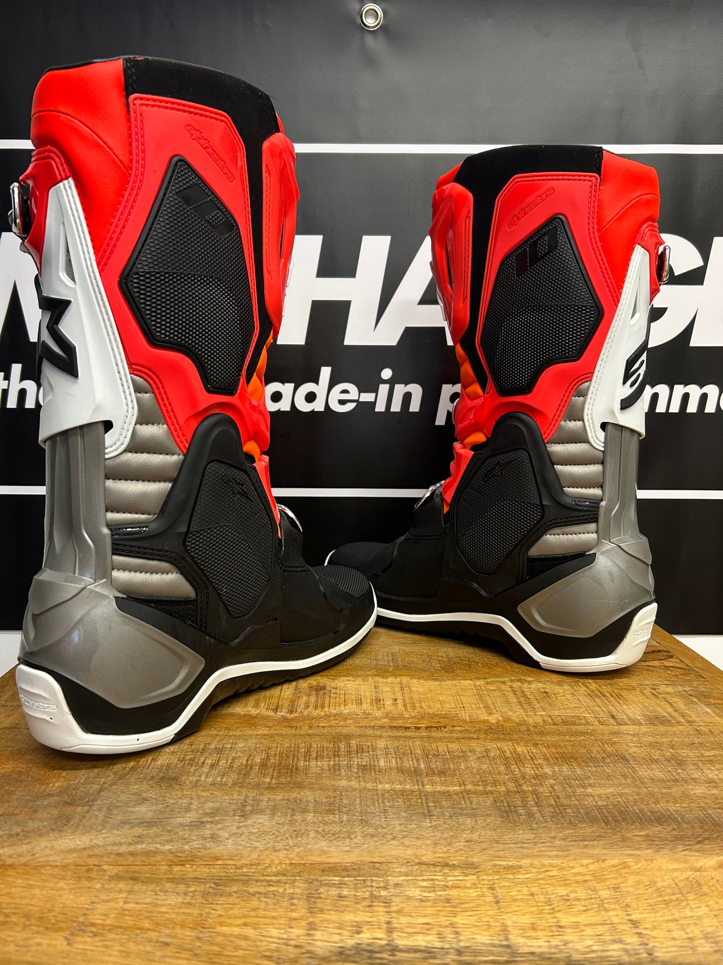 Alpinestars Tech 10 Motocross Boots Black Red Fluo Orange - Brand New! UK12