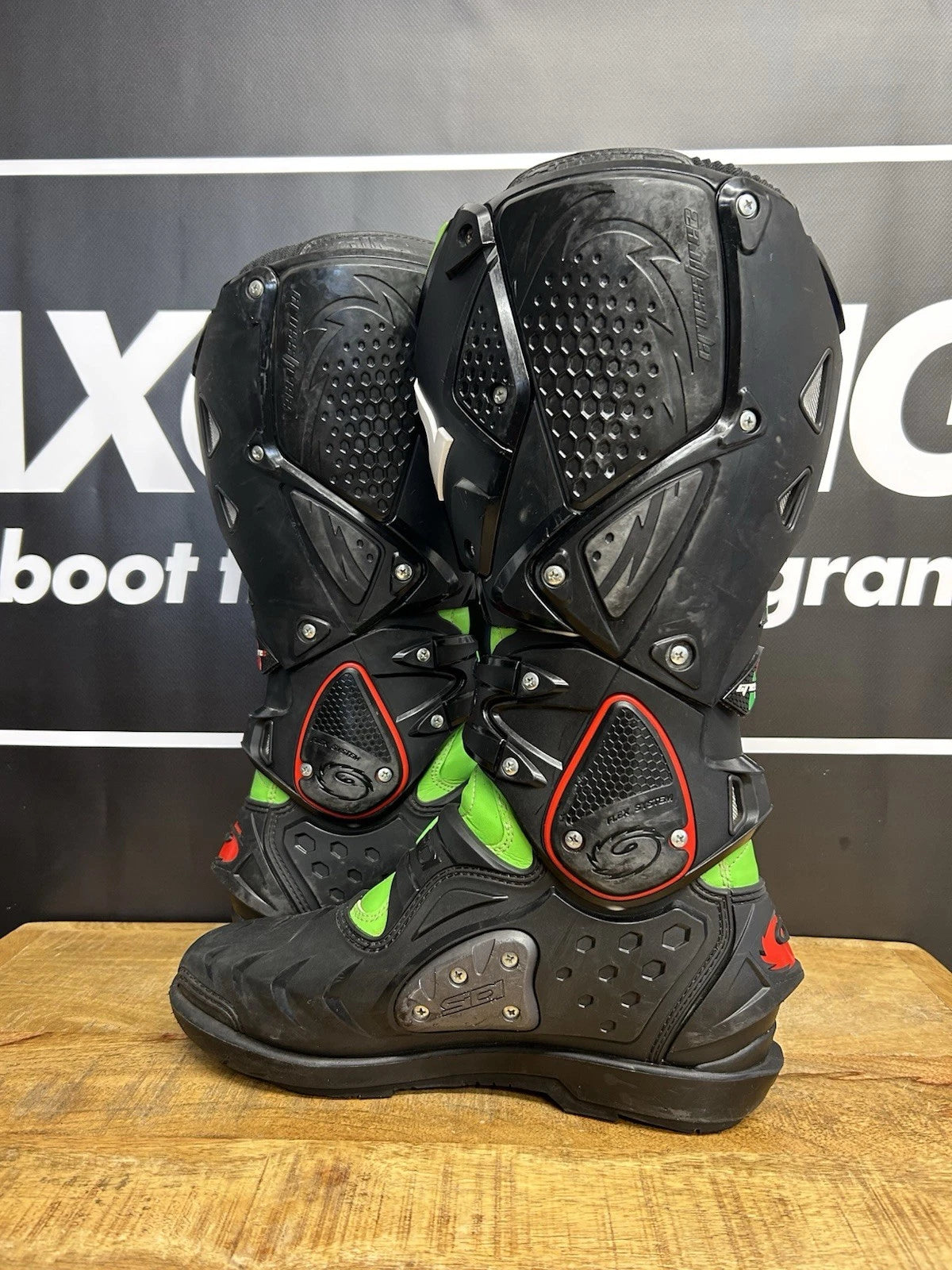 Sidi Crossfire 2 Motocross Boots - UK8 - Black Green - Used