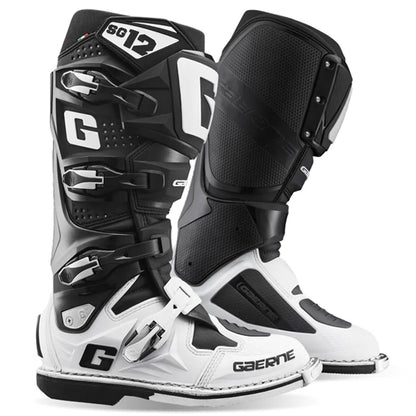 Gaerne SG12 Motocross Boots - White/Black - UK8/US9